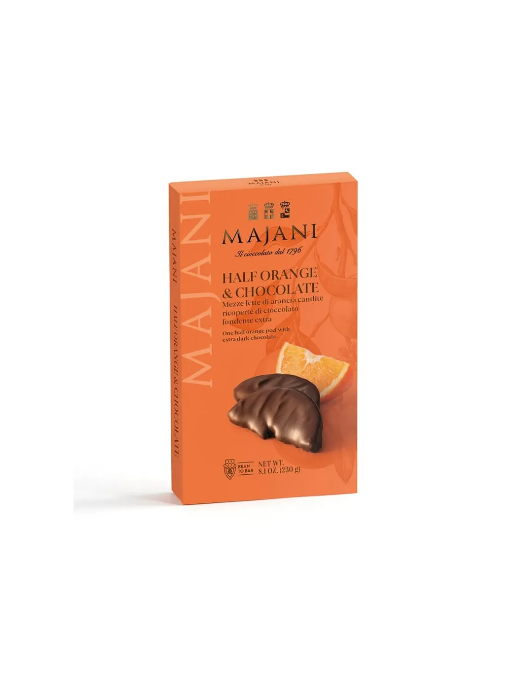 Mezzefette di Arancia Candite Ricoperte Di Cioccolato Fondente